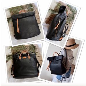 Black rollover backpack